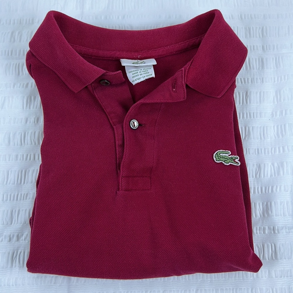 Vintage Lacoste Men’s Polo Size Medium Burgundy